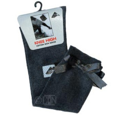 Grey Knee High Bow Socks