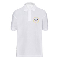 Garrett Hall School White Polo Shirt with Logo
