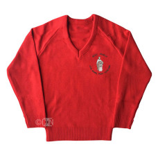 Holy Family V-Neck Knitted Jumper Logo'd