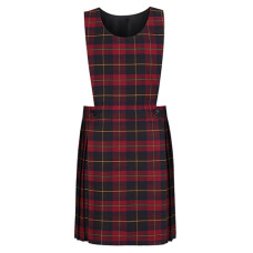 Parklee Pinafore, Pleated, Burgundy Check