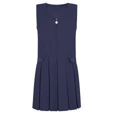 Pinafore Dress, Navy, Drop Waist Style