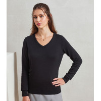 PR696 - Premier Ladies Knitted Cotton Acrylic V Neck Jumper