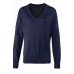 PR696 - Premier Ladies Knitted Cotton Acrylic V Neck Jumper